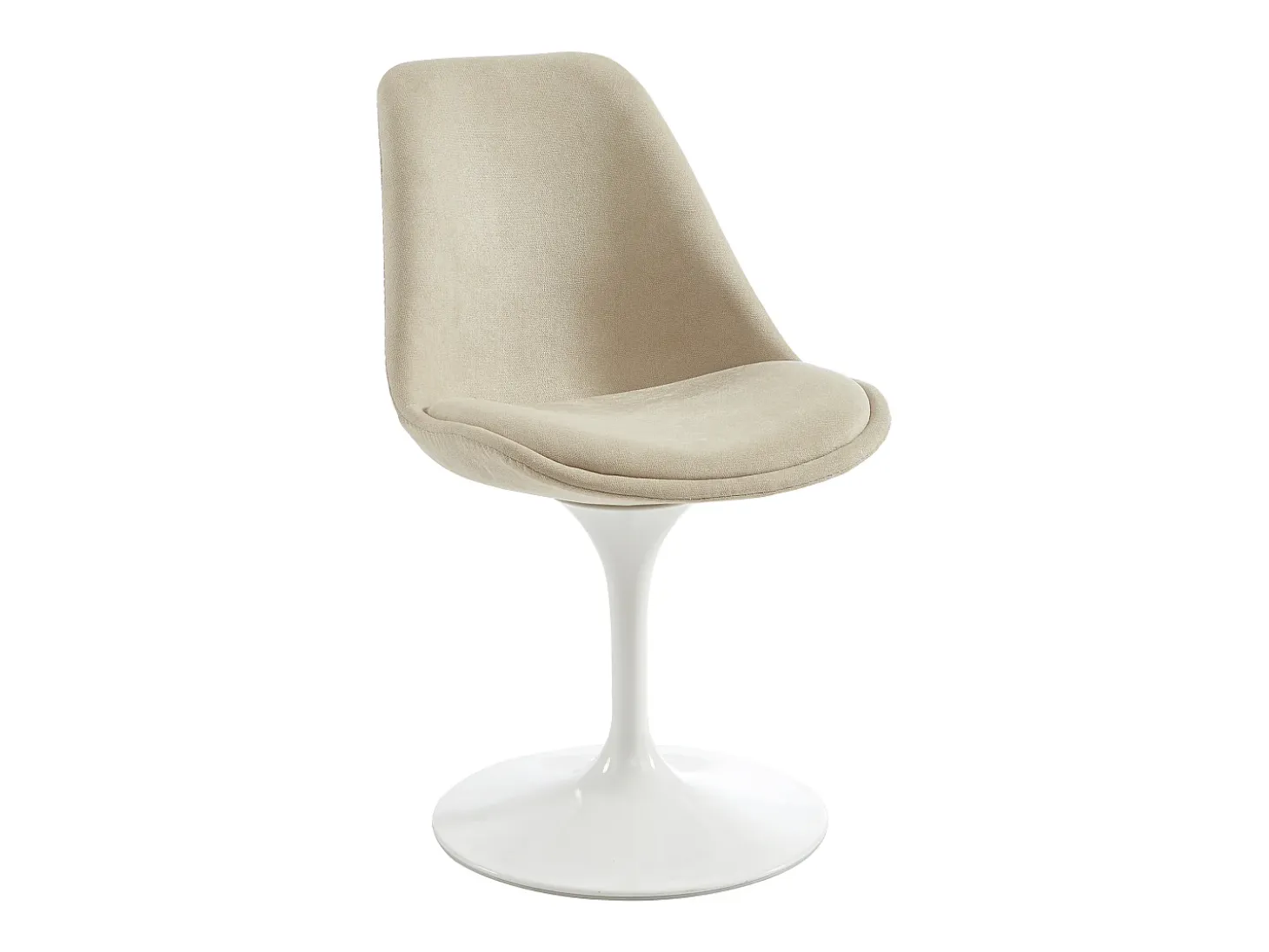 Silla de tela texturizada y acero - Beige y Blanco - XAFY