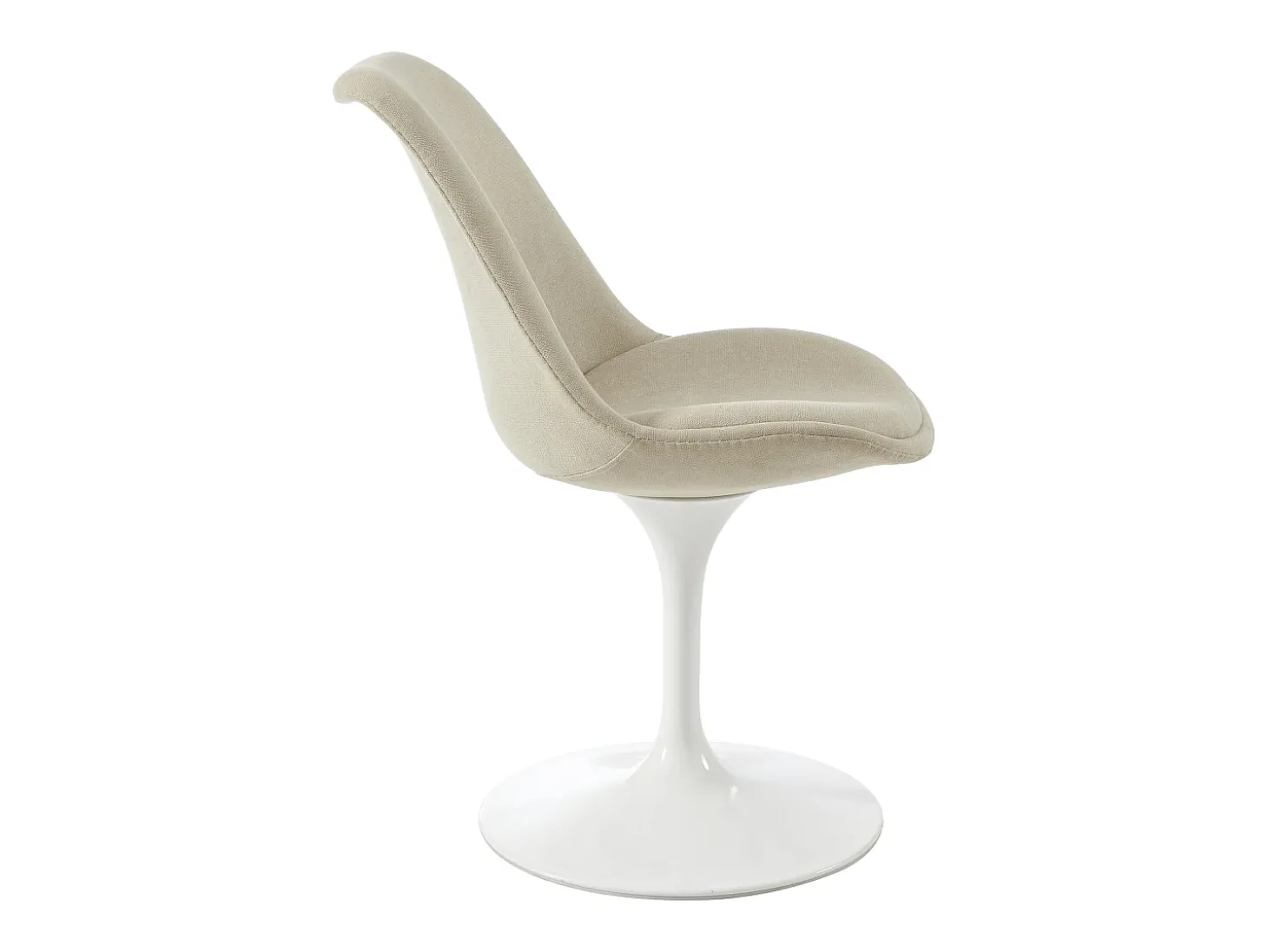Silla de tela texturizada y acero - Beige y Blanco - XAFY