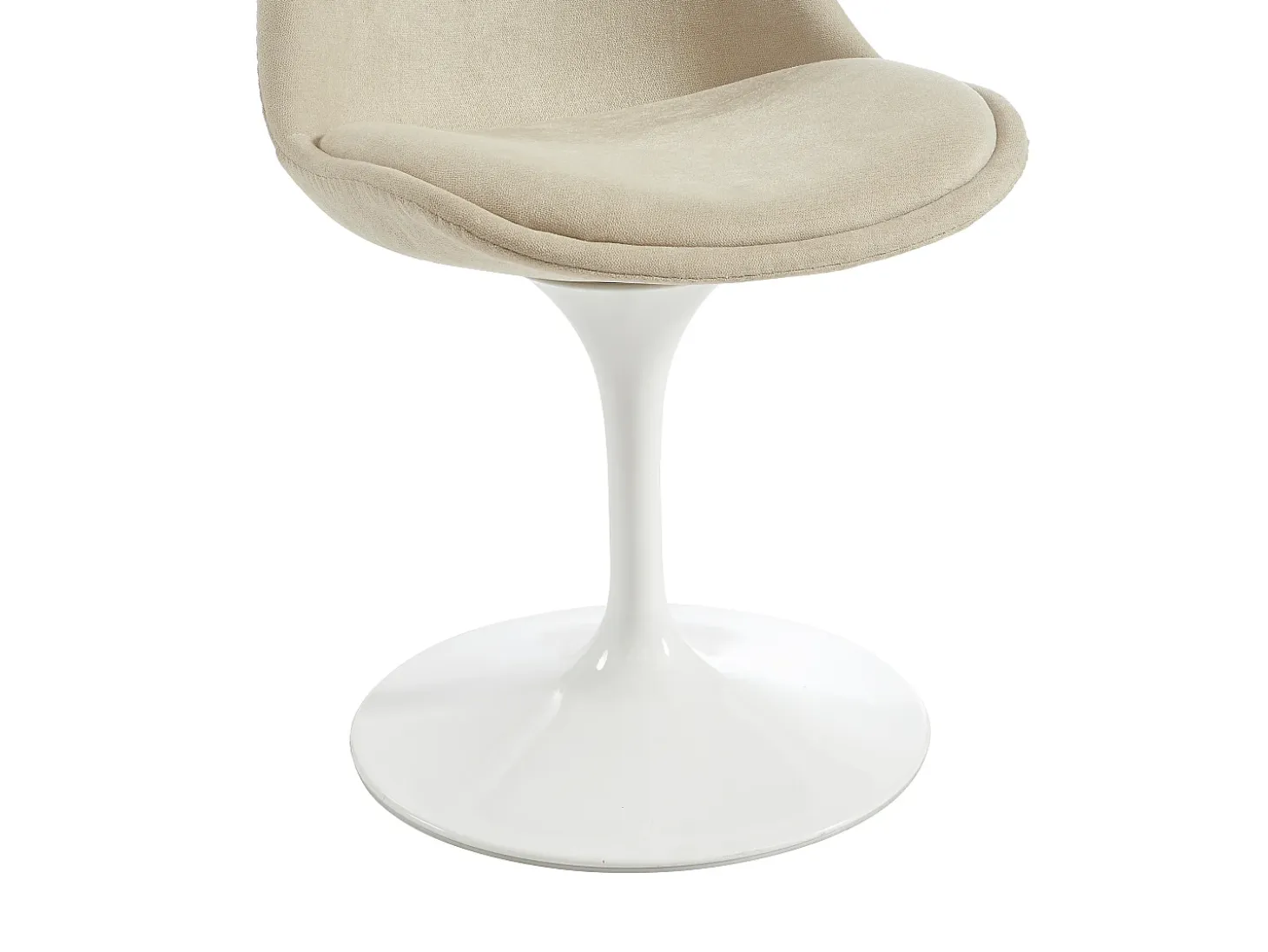 Silla de tela texturizada y acero - Beige y Blanco - XAFY