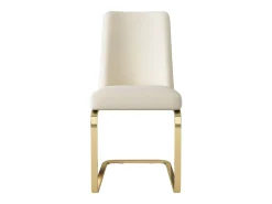 Silla de terciopelo, 2 piezas, diseño de diamante, metal dorado, beige (47x63x85 cm)