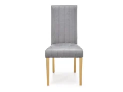 Silla de terciopelo acolchado gris KINTARO con patas de madera maciza