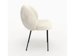 Silla de terciopelo crudo y metal negro - Bloomy
