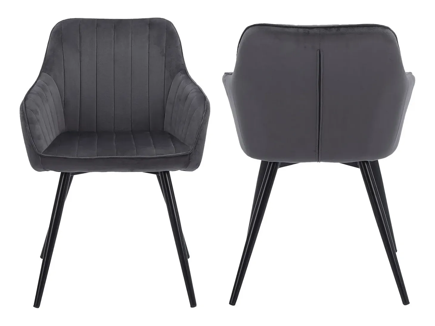 Silla de terciopelo gris BERTILLE - HAPPY GARDEN