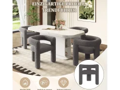 Silla de terciopelo Teddy gris antracita - estilo patchwork - ideal para cafeterías, salón o comidas en familia