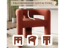Silla de terciopelo Teddy marrón - estilo patchwork - ideal para cafetería, salón o comidas en familia