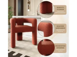 Silla de terciopelo Teddy marrón - estilo patchwork - ideal para cafetería, salón o comidas en familia
