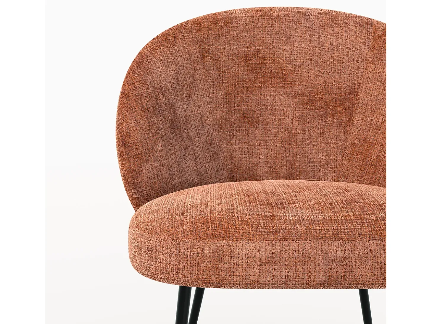 Silla de terciopelo terracota y metal negro - Bloomy