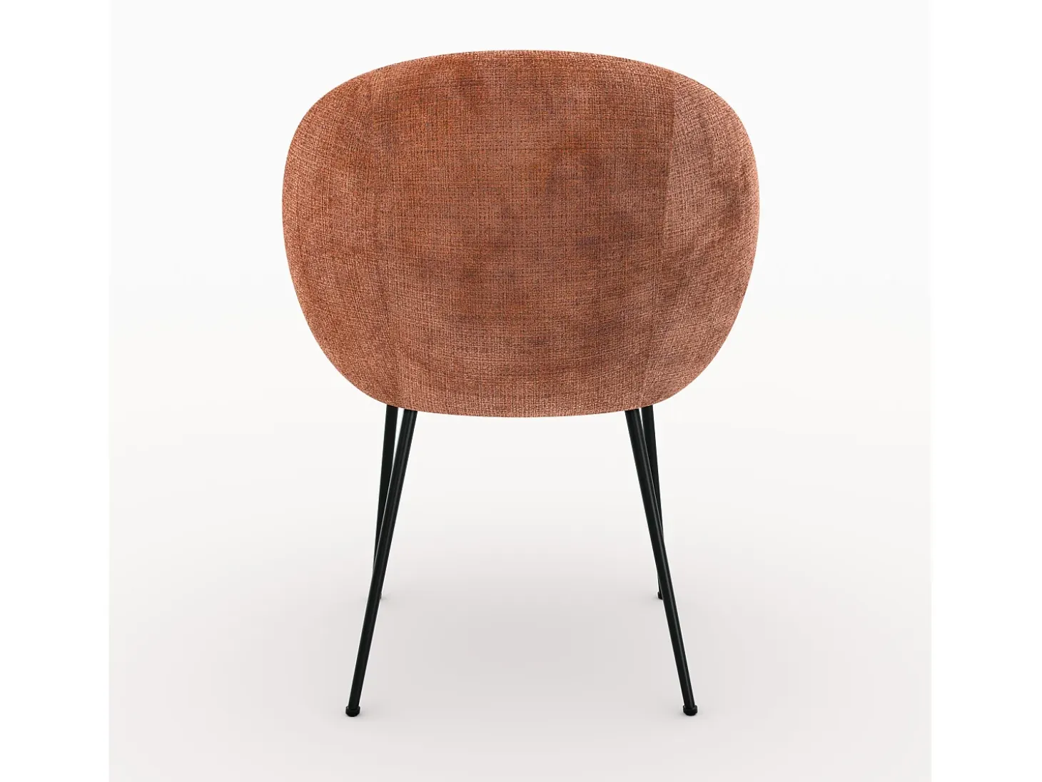 Silla de terciopelo terracota y metal negro - Bloomy