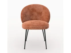 Silla de terciopelo terracota y metal negro - Bloomy