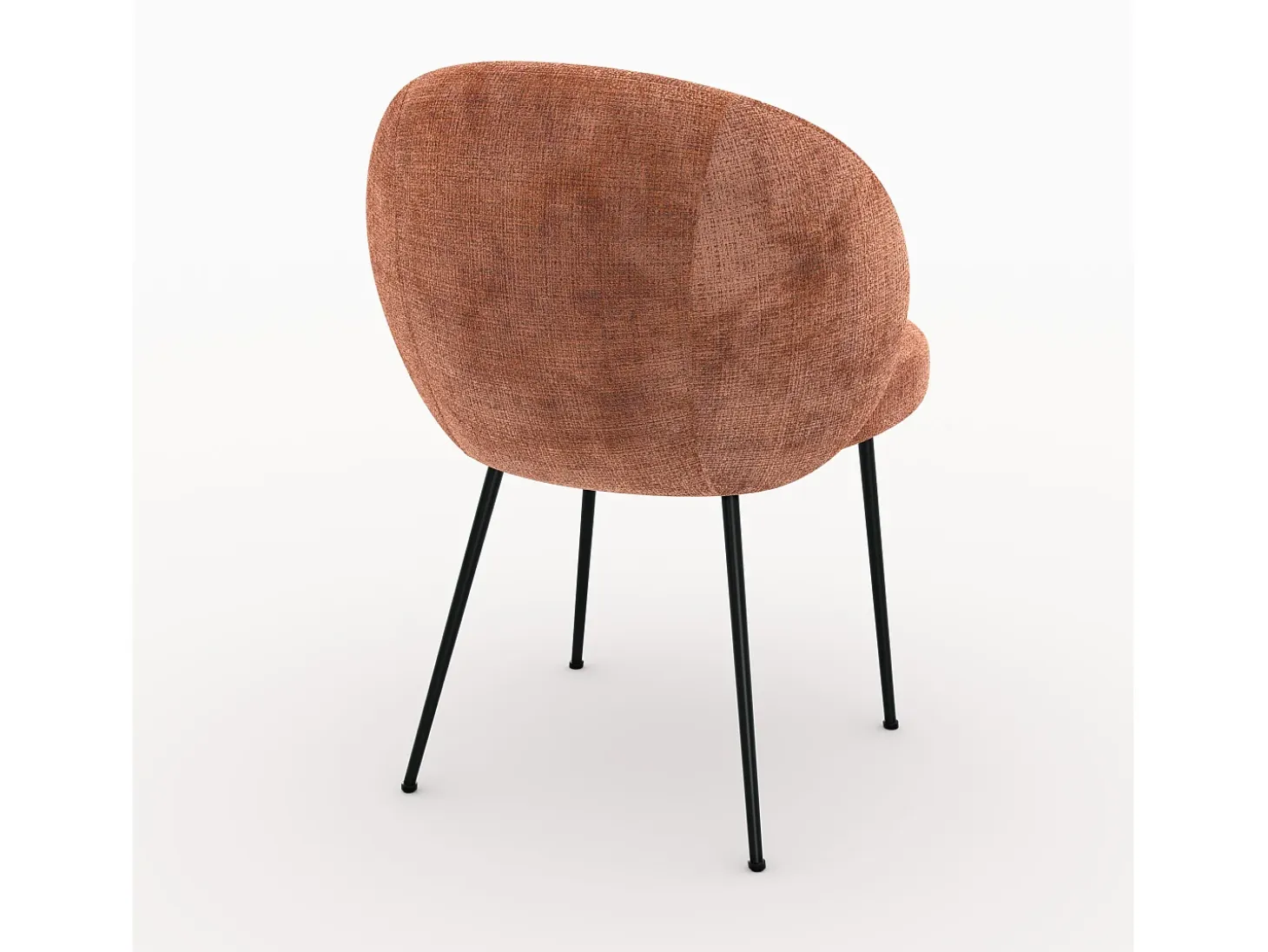 Silla de terciopelo terracota y metal negro - Bloomy