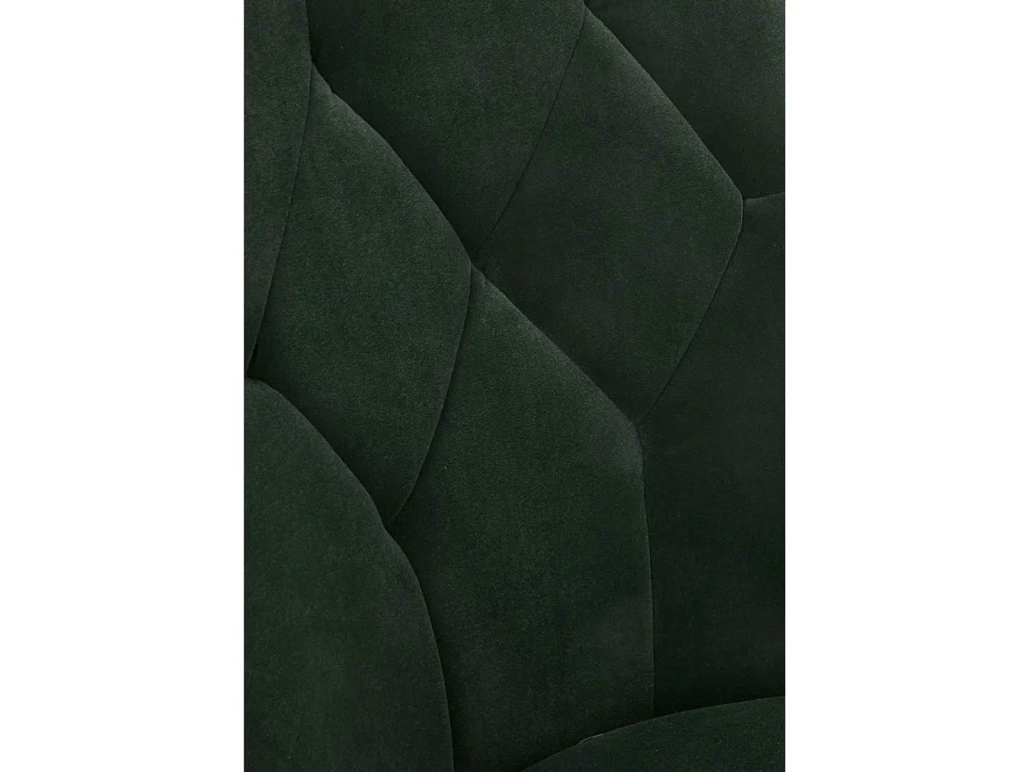 Silla de terciopelo verde oscuro con respaldo acolchado y patas de acero negro COSMOS