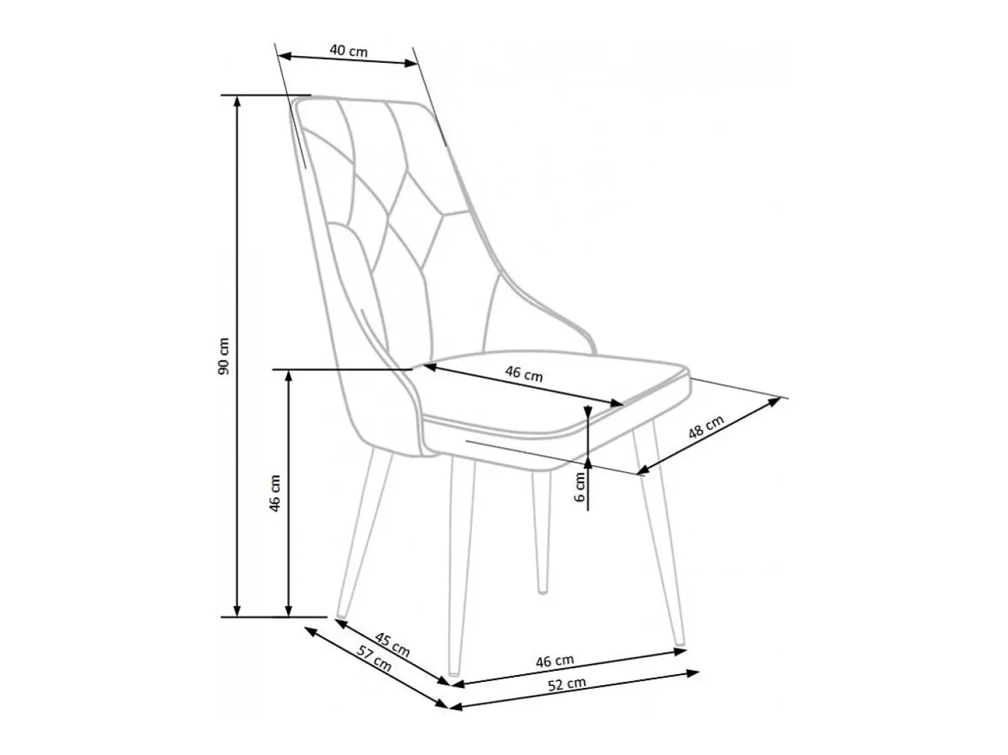 Silla de terciopelo verde oscuro con respaldo acolchado y patas de acero negro COSMOS