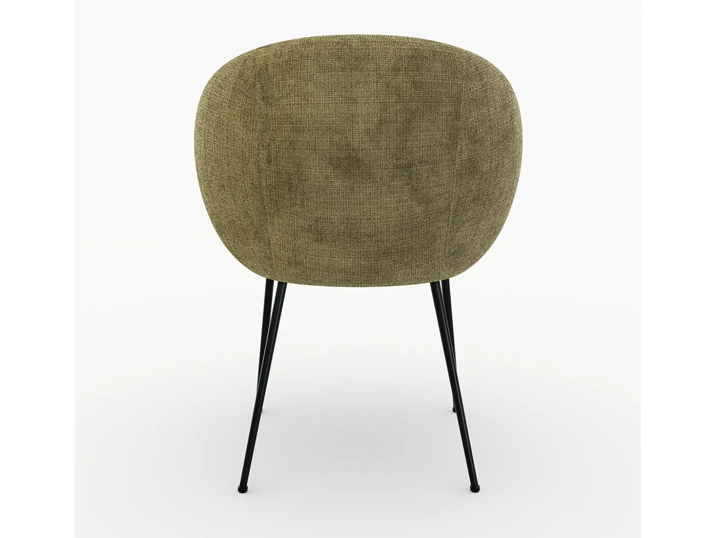 Silla de terciopelo verde oliva y metal negro - Bloomy