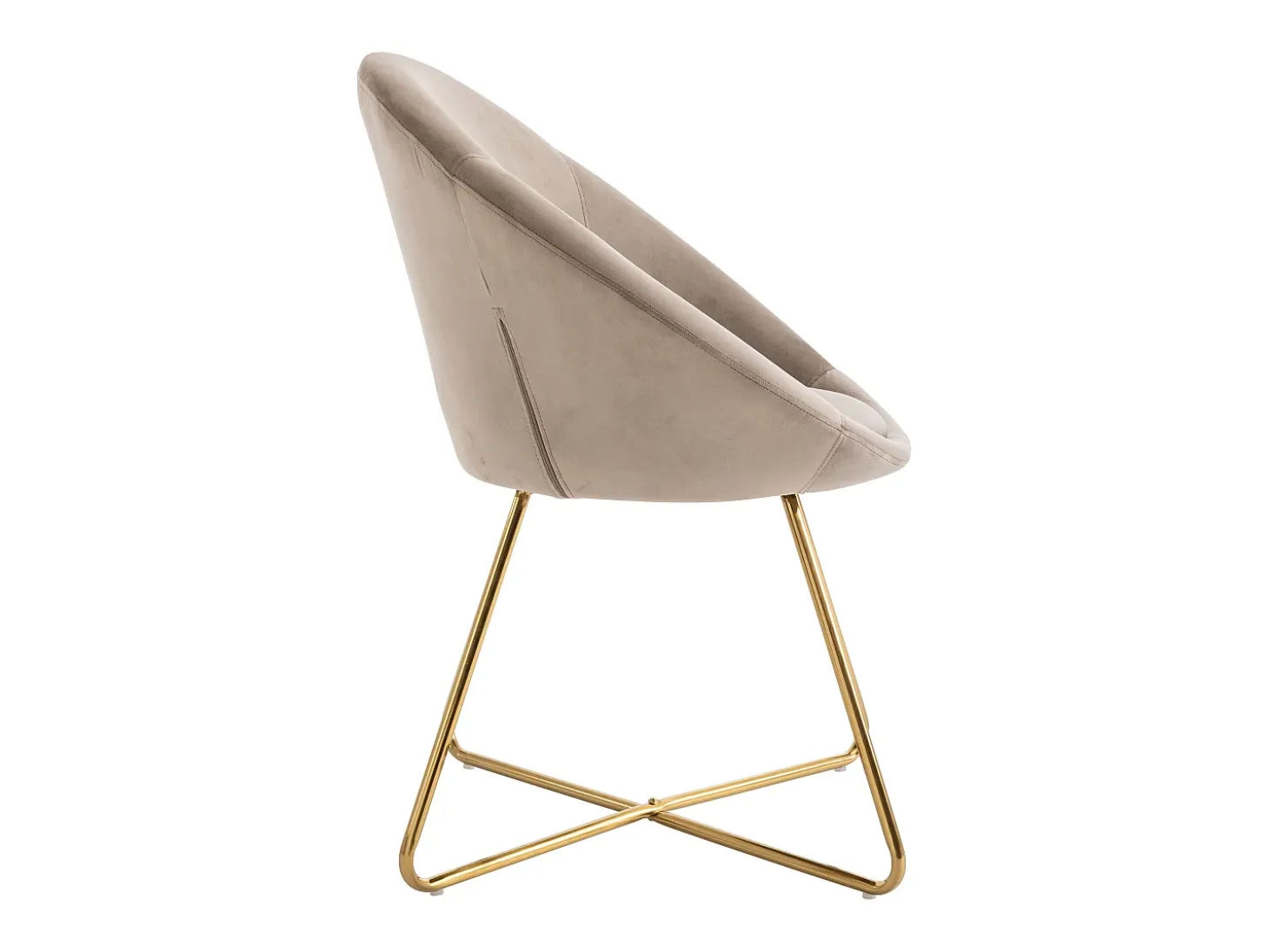 Silla de terciopelo y metal dorado - Color: Beige - BURBAN