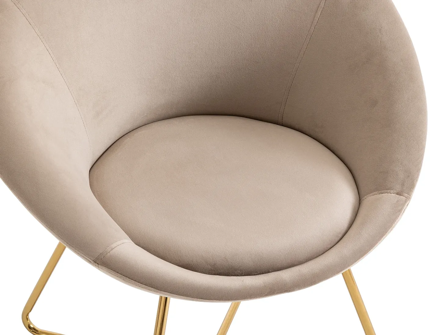 Silla de terciopelo y metal dorado - Color: Beige - BURBAN