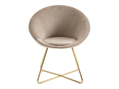 Silla de terciopelo y metal dorado - Color: Beige - BURBAN