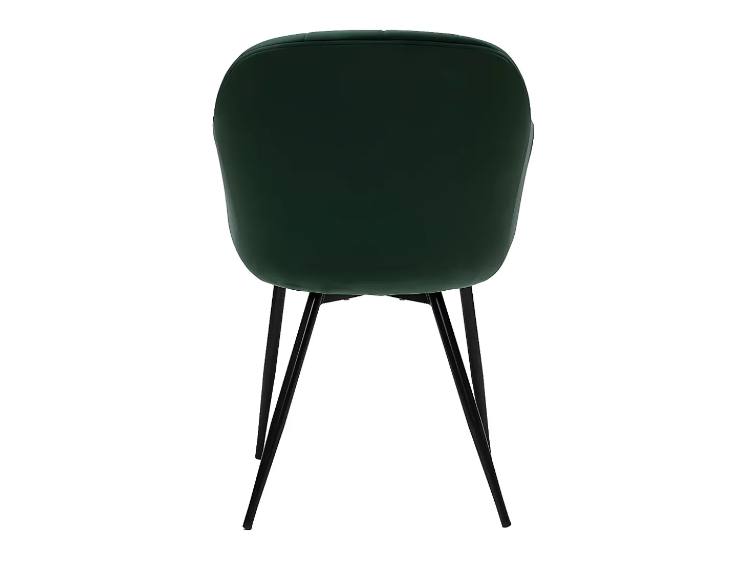Silla diseño de terciopelo verde y patas de metal negro MILLY