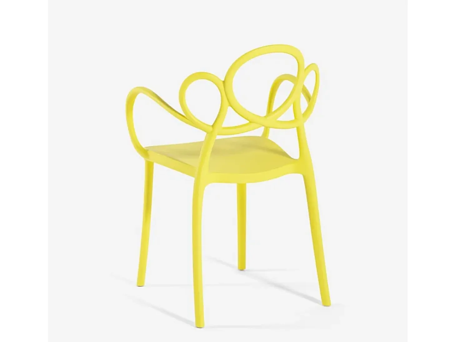 Silla diseño moderno elegante de polipropileno con reposabrazos Derby - Amarillo