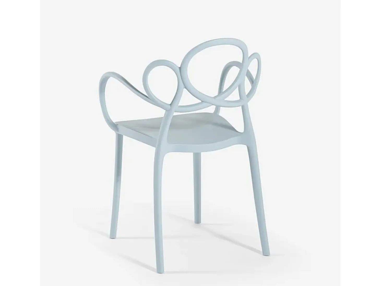 Silla diseño moderno elegante de polipropileno con reposabrazos Derby - Azul