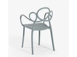 Silla diseño moderno elegante de polipropileno con reposabrazos Derby - Gris