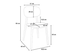 Silla diseño moderno polipropileno cocina exterior comedor Nantes - Gris claro