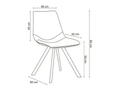Silla EMET PU Cognac, dimensiones H83 x L46 x P60 cm, ideal para tu cocina o comedor.