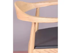 Silla en madera de fresno y cojín de polipiel - Santon - Fresno Natural
