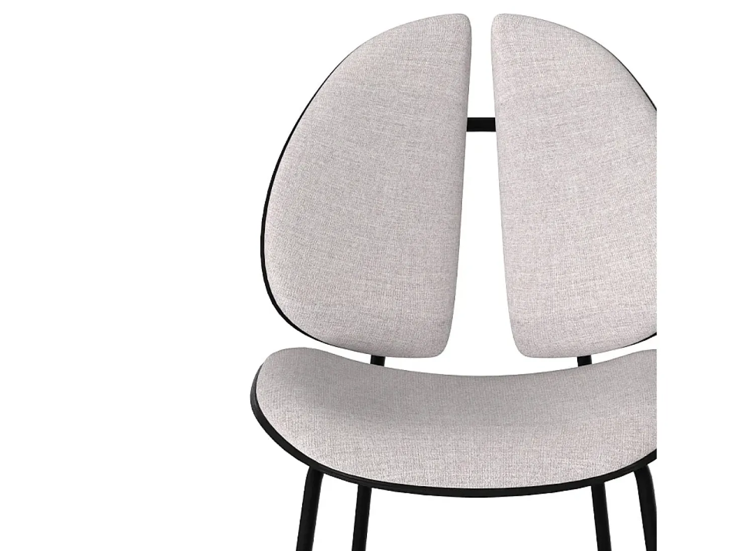 Silla en tela gris y madera negra - Coccinelle