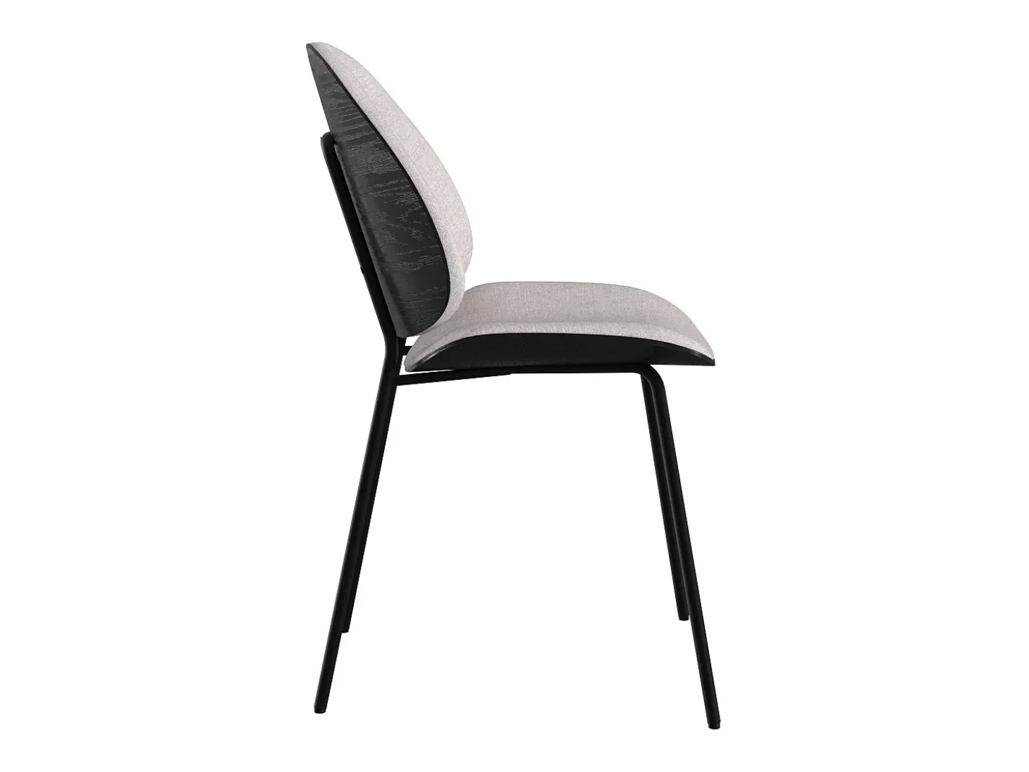 Silla en tela gris y madera negra - Coccinelle