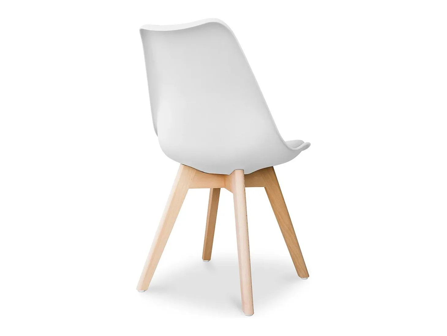 Silla escandinava con cojín blanco imitación Ginebra