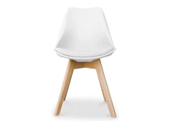 Silla escandinava con cojín gris claro imitación Ginebra
