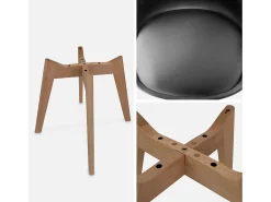 Silla escandinava con patas de madera de haya, set de 4 negro