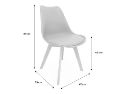 Silla escandinava con patas de madera de haya, set de 6 verde celadón