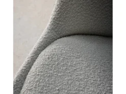 Silla escandinava de madera de haya y borreguito texturizada, set de 4