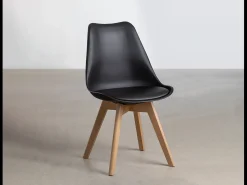 Silla Estilo Nordico Negro, 4 unidades