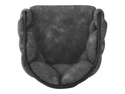 Silla giratoria (2 piezas), giratoria 360°, silla de comedor, moderna con respaldo de pétalos, terciopelo gris (49 x 48 x 76,5 cm)