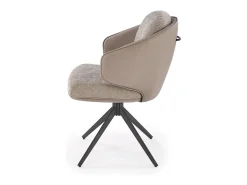 Silla giratoria de diseño en ecopiel y tejido gris Acoro