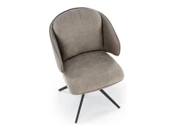 Silla giratoria de diseño en ecopiel y tejido gris Acoro
