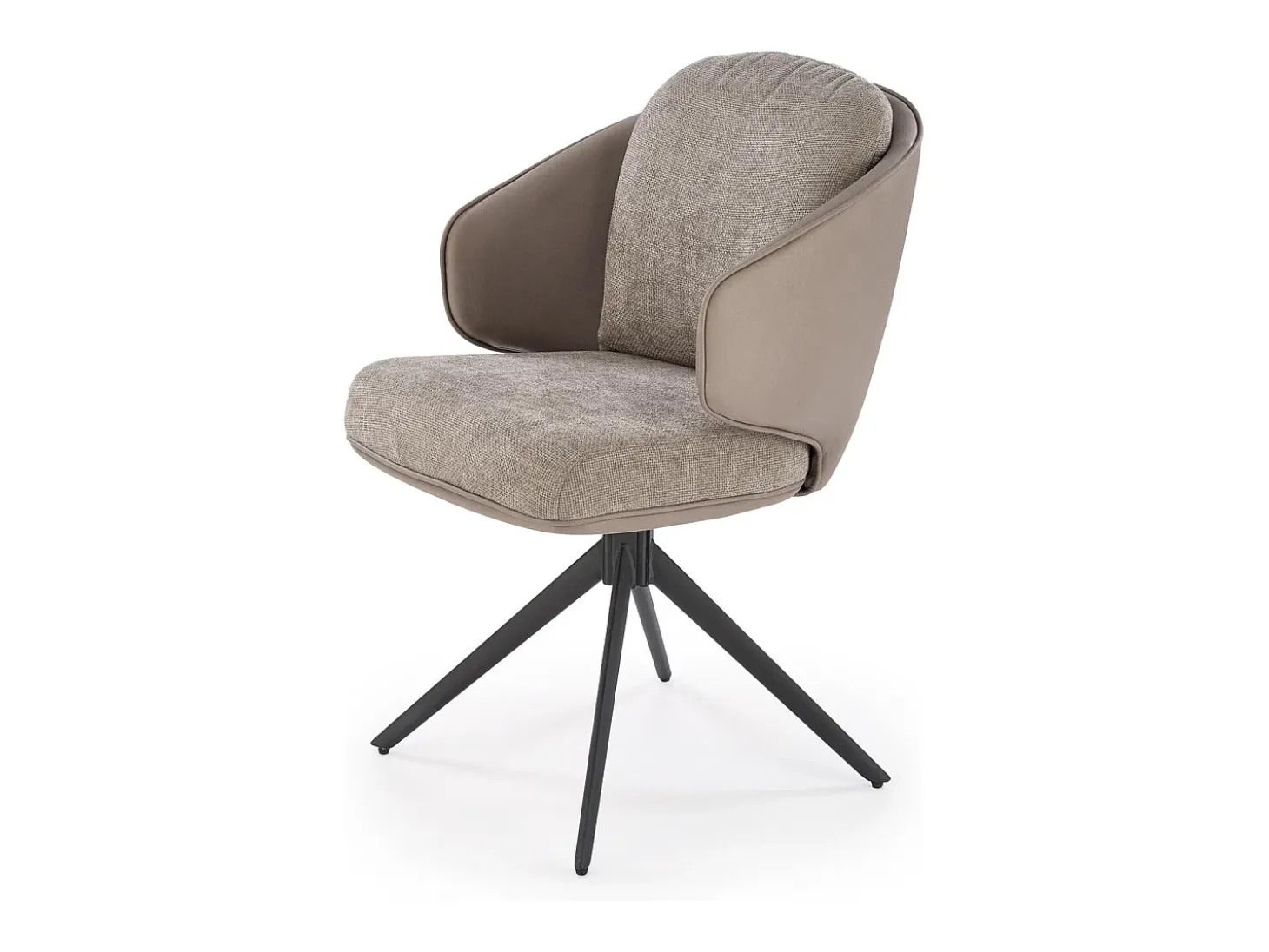 Silla giratoria de diseño en ecopiel y tejido gris Acoro