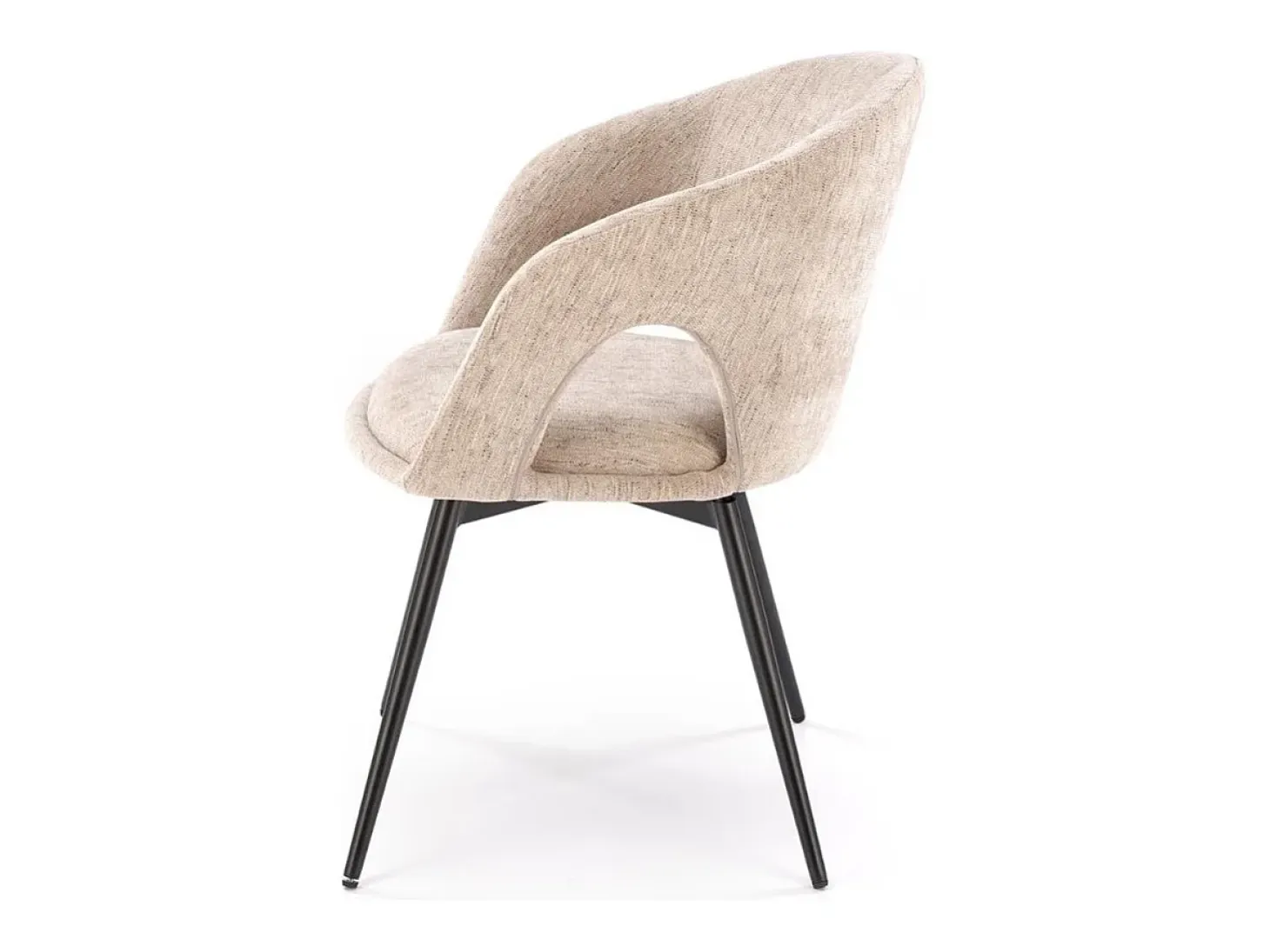 Silla giratoria de diseño en tela beige Melaine
