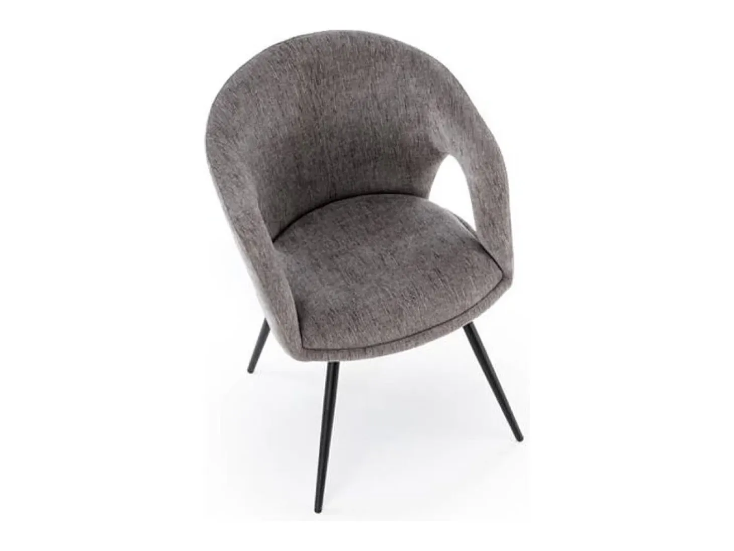 Silla giratoria de diseño en tejido gris Melaine