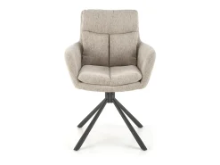 Silla giratoria de diseño tapizada en tela beige Edge