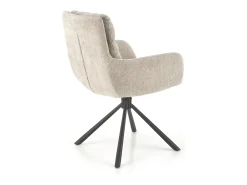 Silla giratoria de diseño tapizada en tela beige Edge