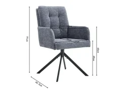 Silla giratoria de tela colección PLUMO color gris oscuro