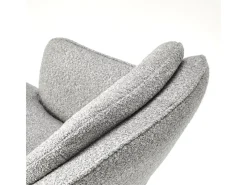 Silla giratoria de tela gris Lana con base de 4 radios