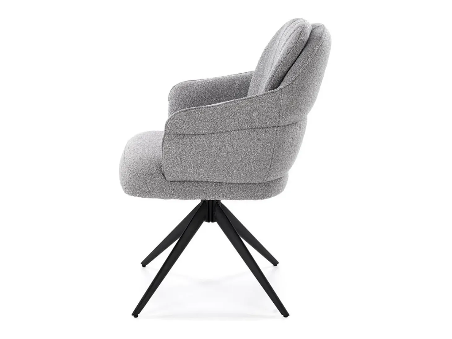 Silla giratoria de tela gris Lana con base de 4 radios
