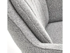 Silla giratoria de tela gris Lana con base de 4 radios