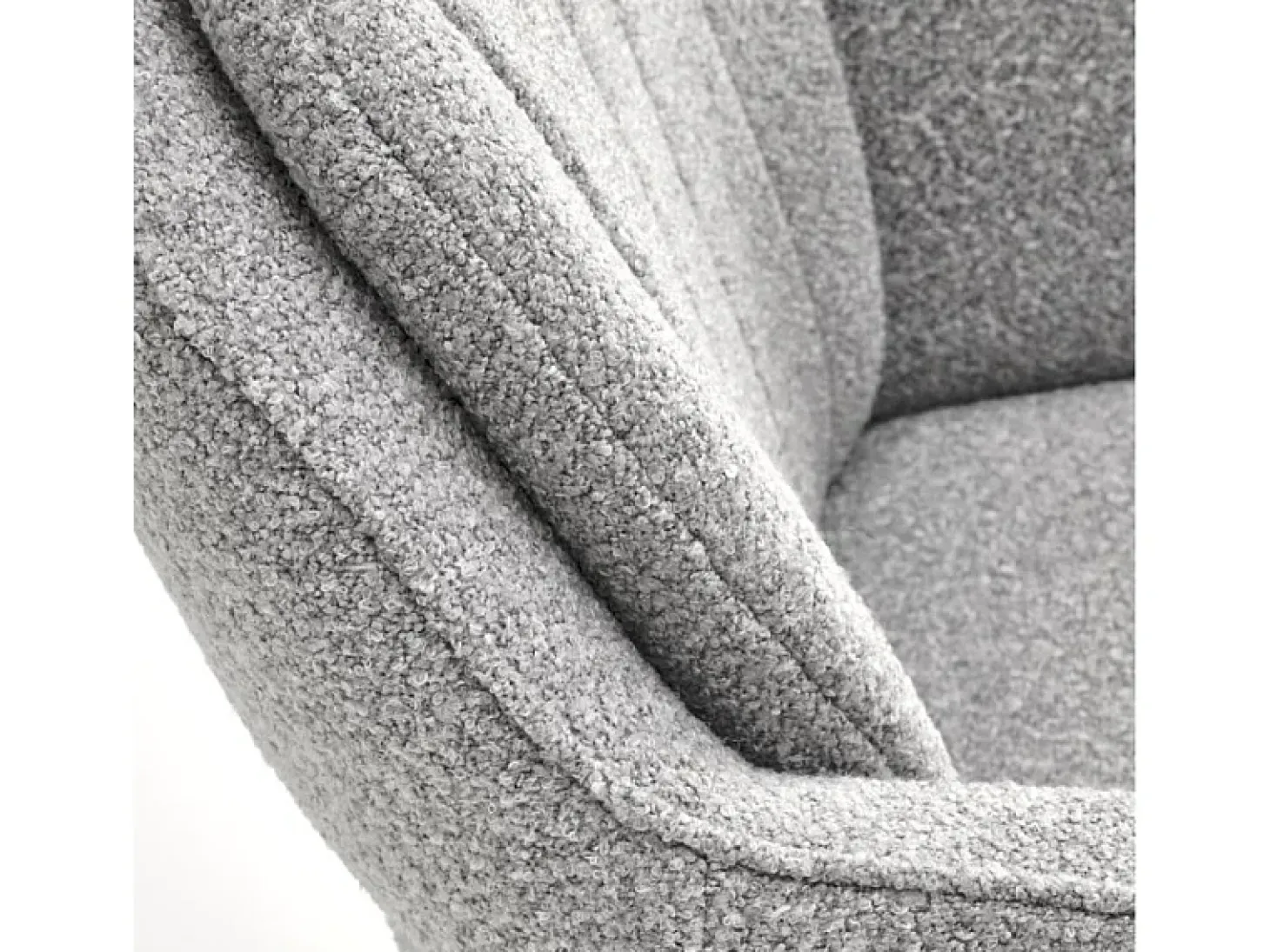 Silla giratoria de tela gris Lana con base de 4 radios