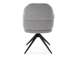 Silla giratoria de tela gris Lana con base de 4 radios