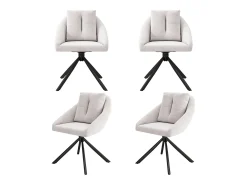 Silla giratoria de terciopelo beige, diseño moderno y cómodo, estructura de metal (72,39 x 62,23 x 49,53 cm)